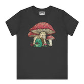 Frog and Mushroom Fantasy Art Black T-Shirt product